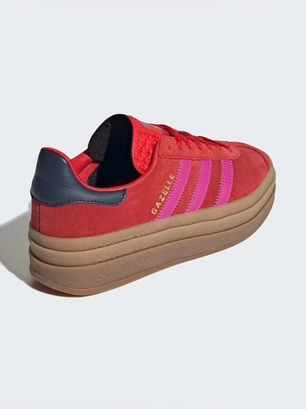 Adidas Gazelle Bold Suede Gum Sole Womens Sneakers In Red Pink SZ 7 - Picture 4 of 7